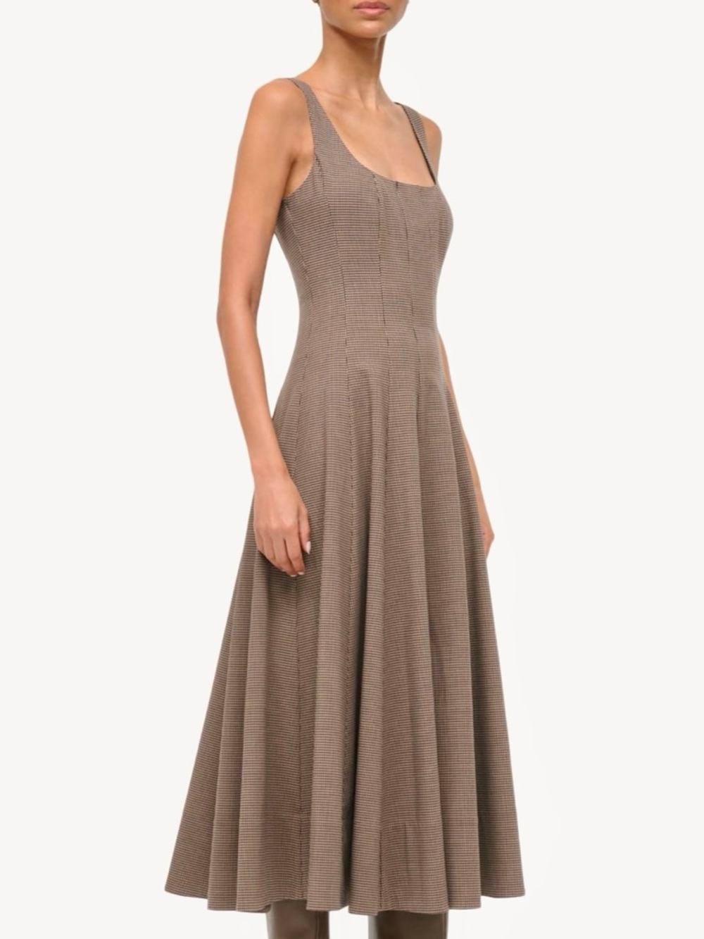 NWT Staud Wells Midi Dress Houndstooth - Picture 3 of 16